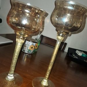 Kirklands Rose Gold Crackle Glass Charismas